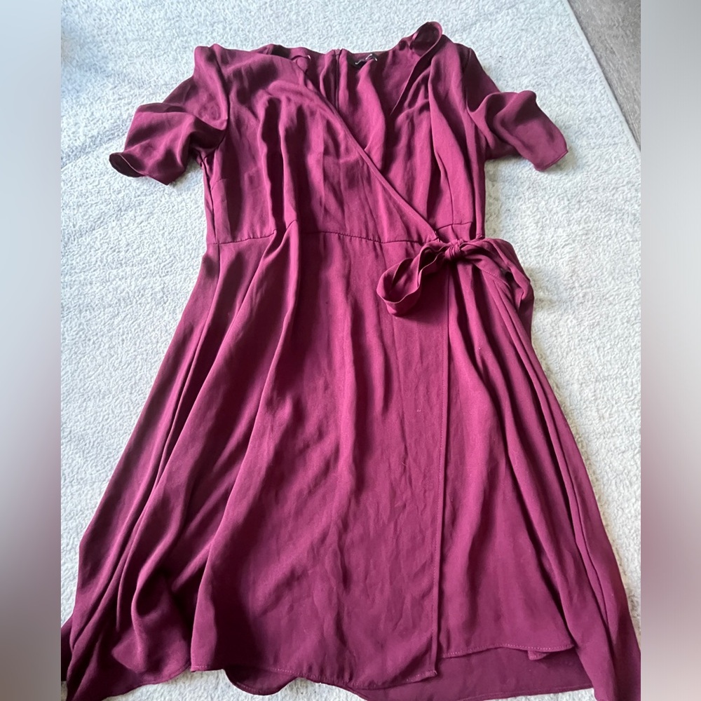 New Look side tie maroon dress size 14